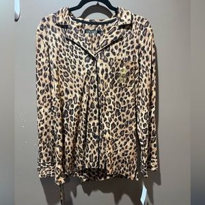Lauren Ralph Lauren Women’s Cheetah Pajamas Size Large NWT 2 pcs set